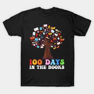 100 Days In The Books Reading Teacher 100Th Day Of School T-Shirt